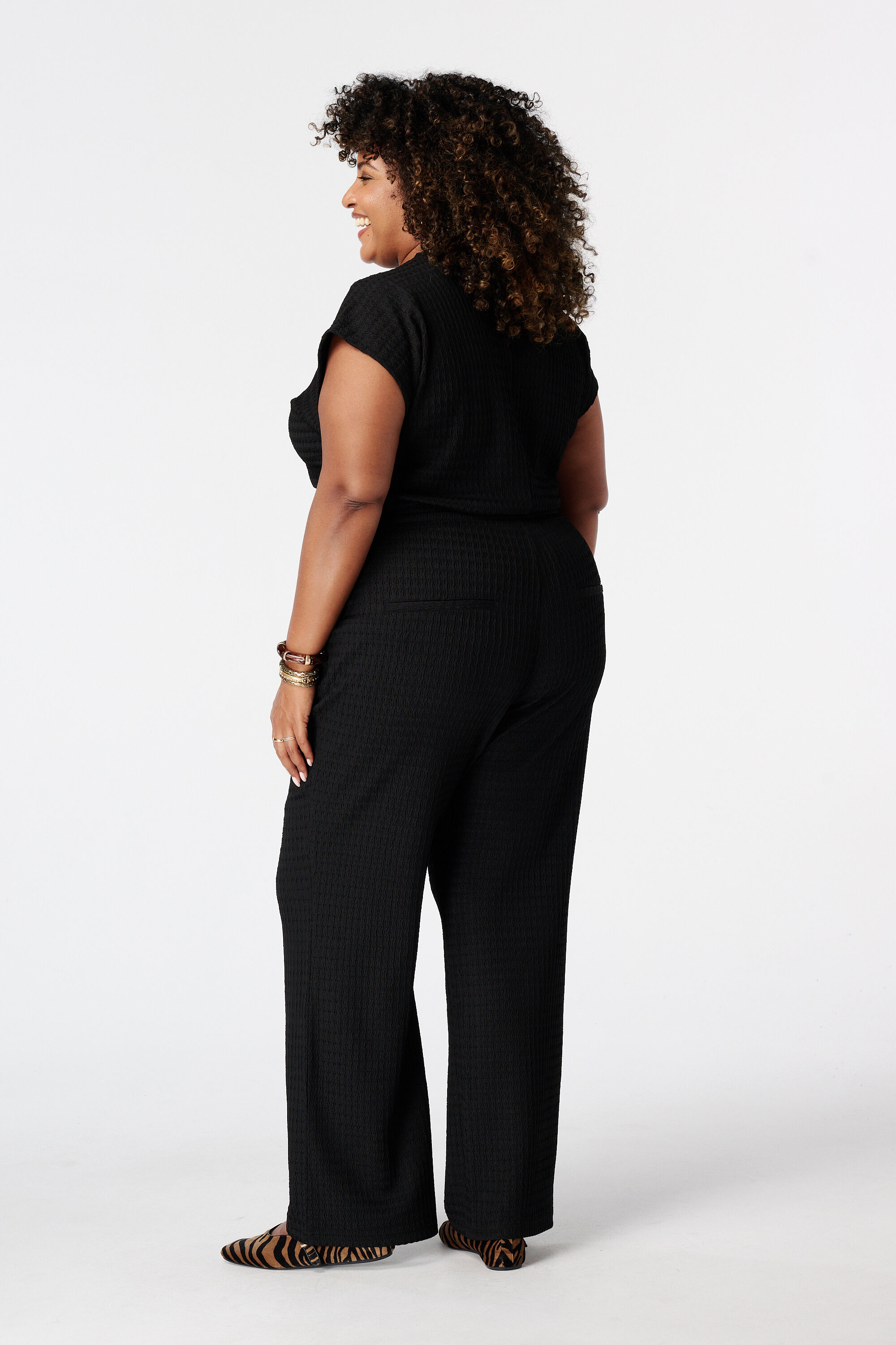 Pantalon avec taille &eacute;lastique image number 3