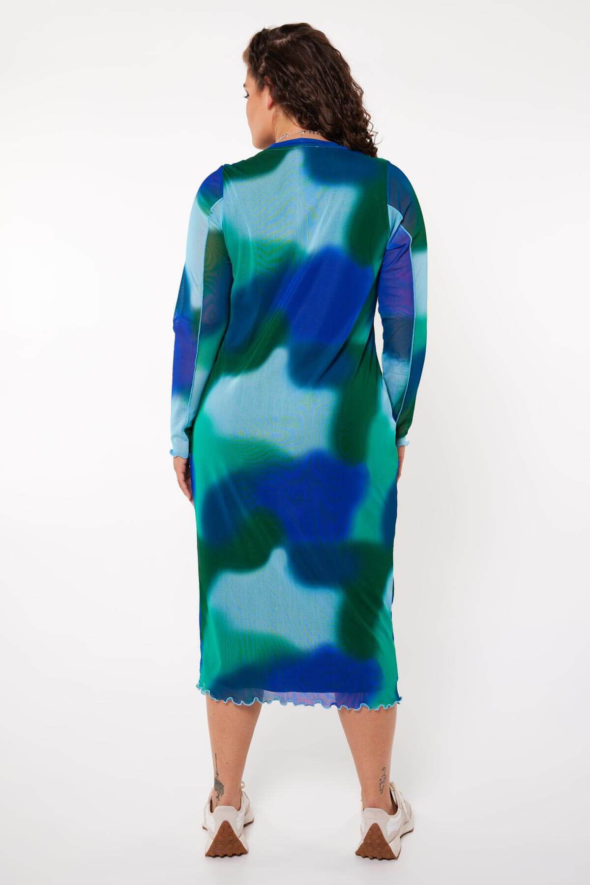 Robe longue avec d&eacute;tail en maille  image number 4