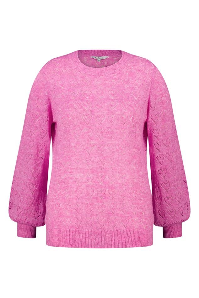 Pull ajouré avec motif cœurs image number 1