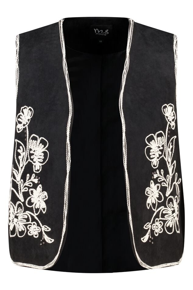 Gilet en suède avec broderies image number 1