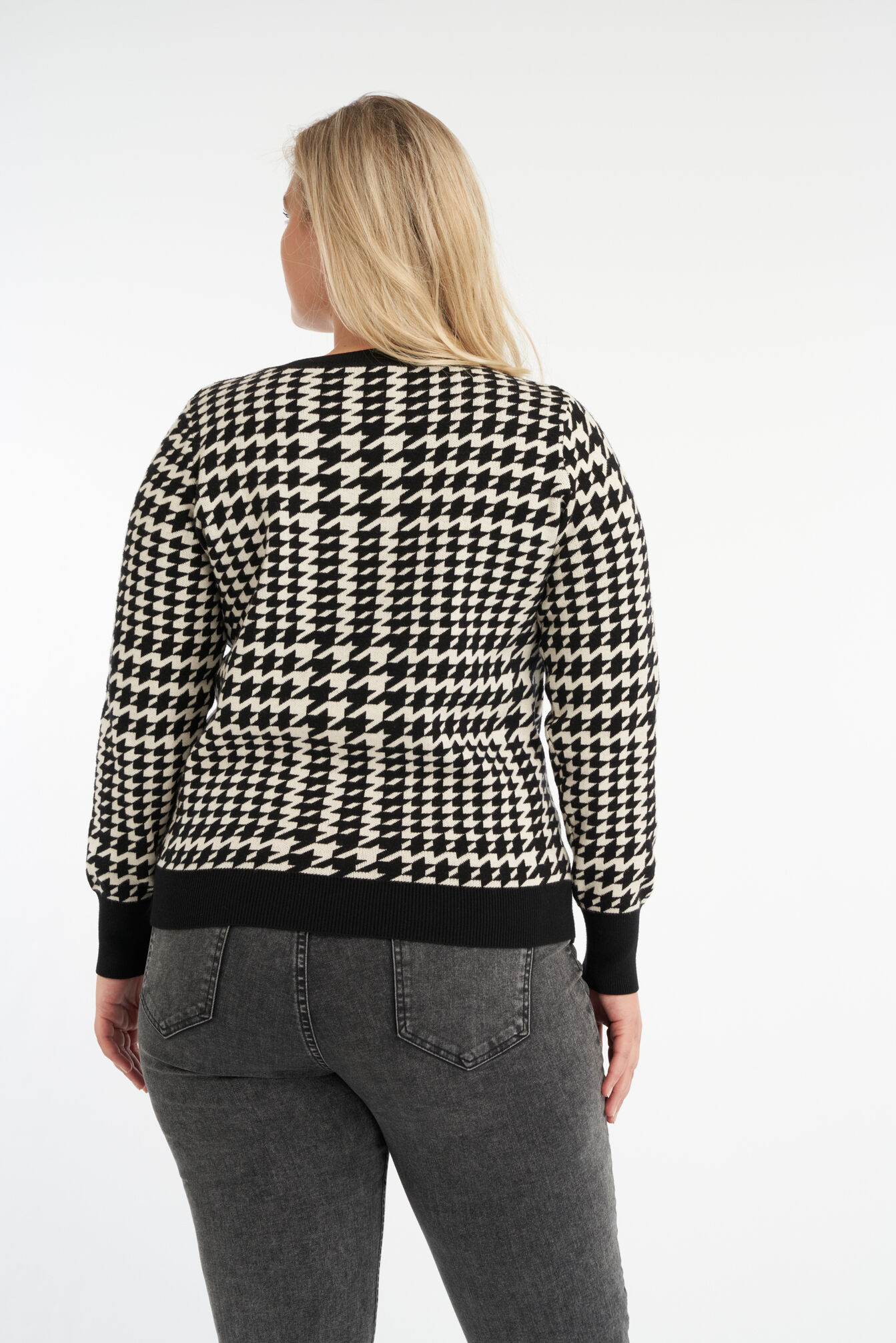Femmes Pull pied de poule MS Mode