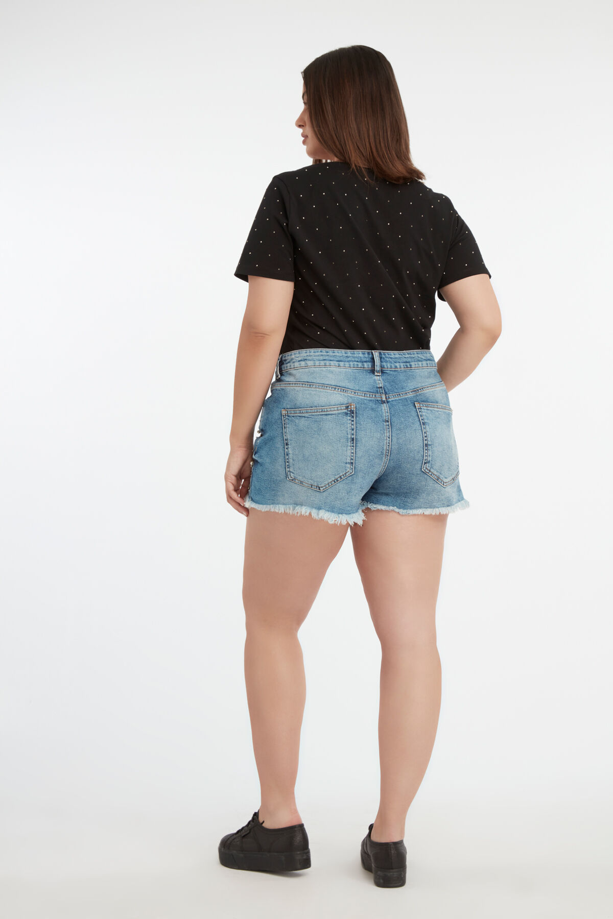 Short en denim avec clous image number 4