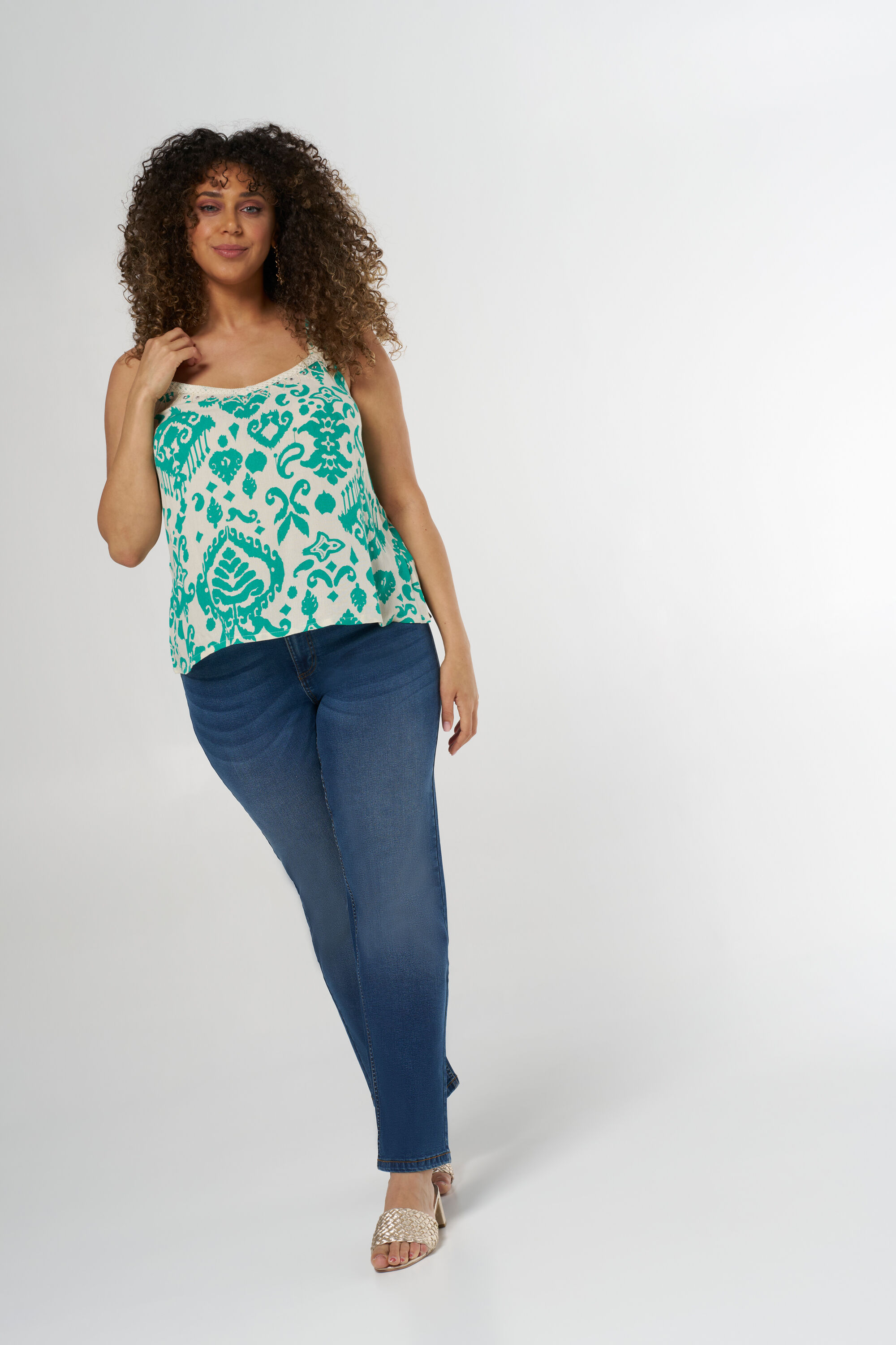 Chemisier sans manches &agrave; imprim&eacute; image number 5