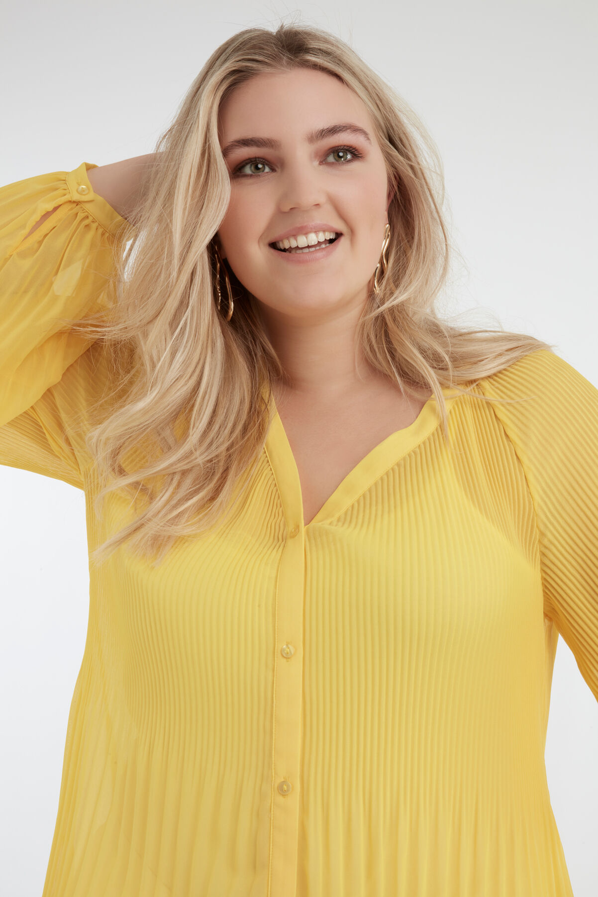 Chemisier jaune pliss&eacute; image number 6