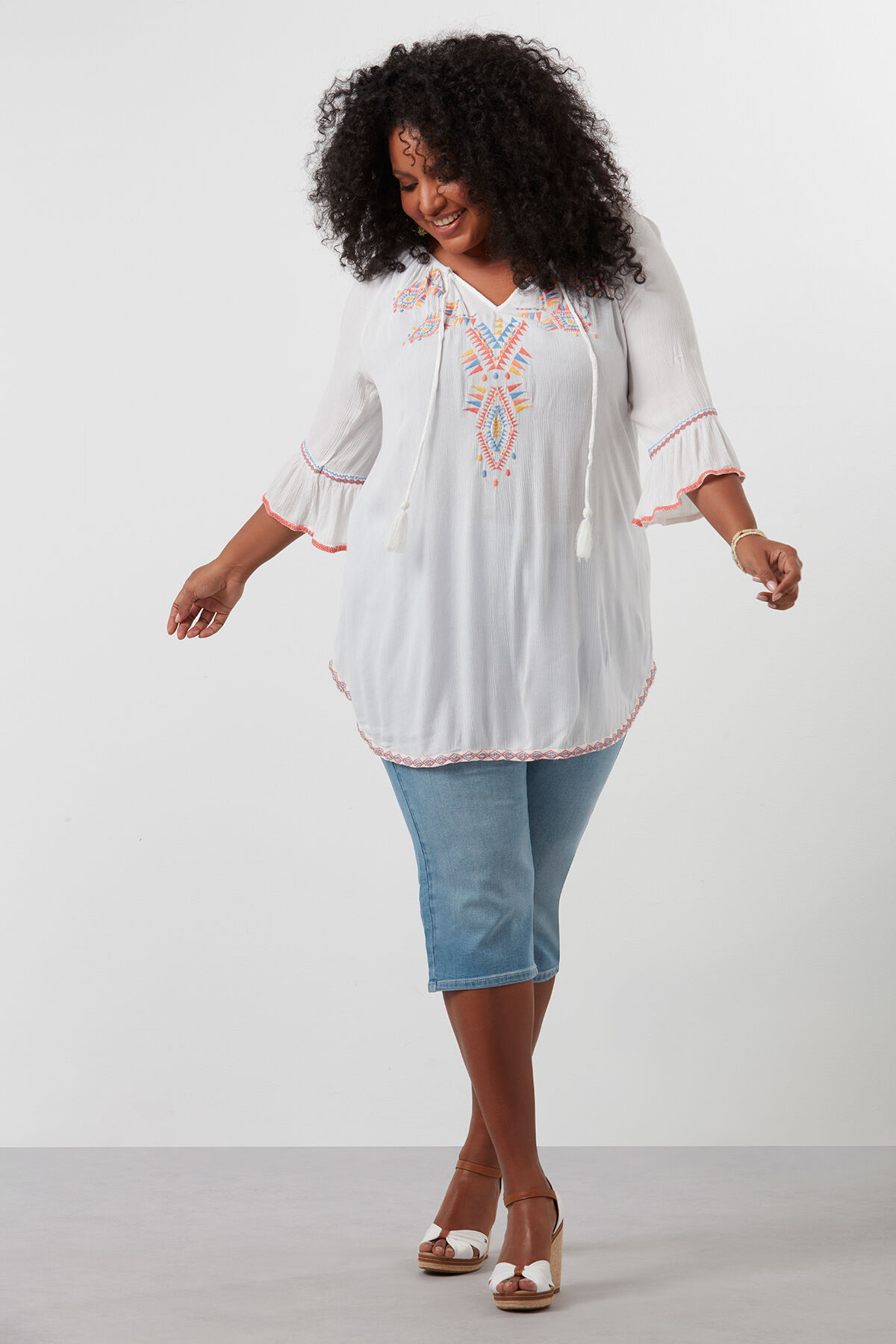 Corsaire en jean BOTTOM LIFT image number 4