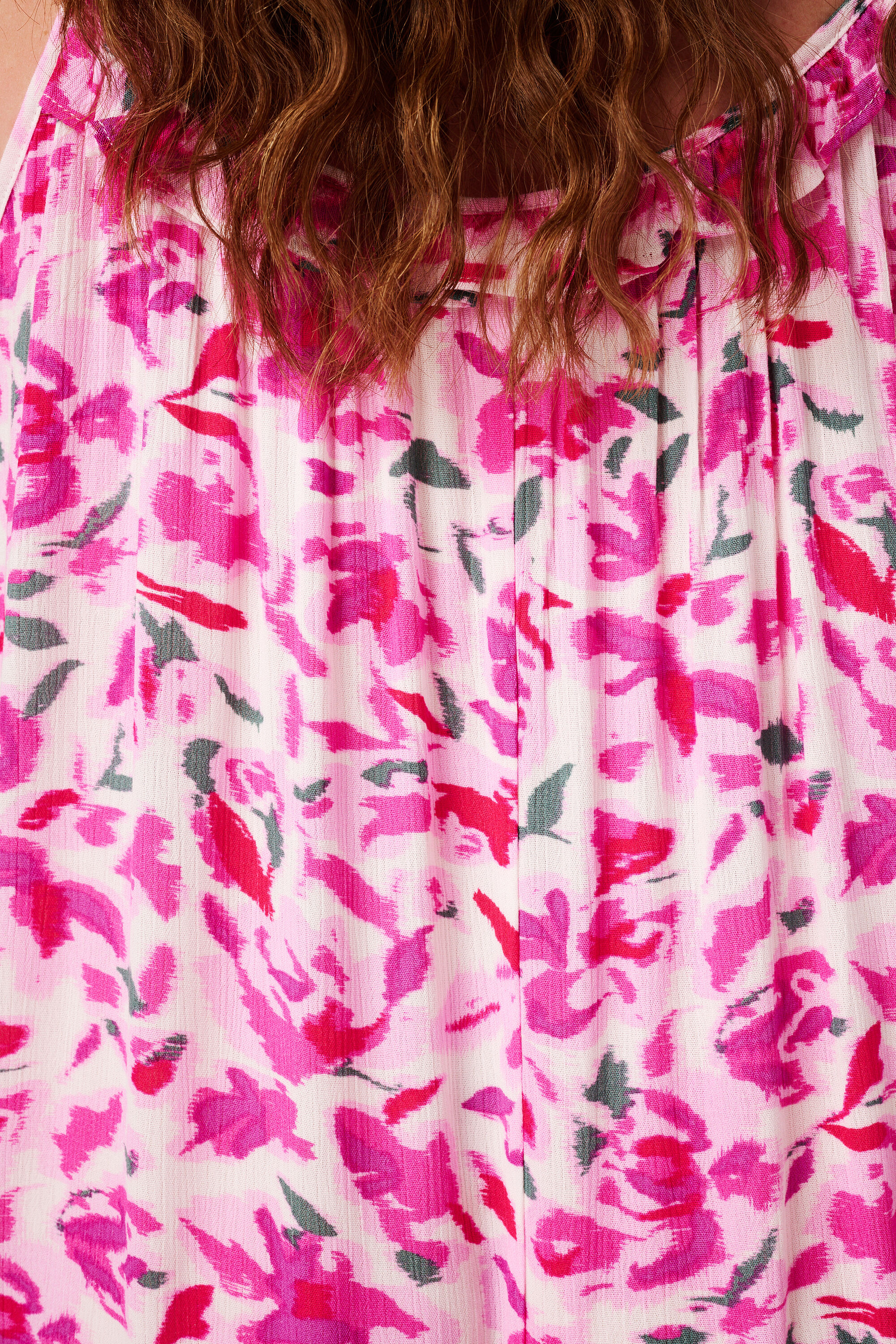 Robe longue &agrave; imprim&eacute; et &agrave; pompons image number 5