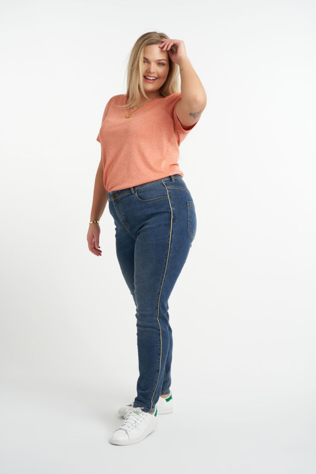 Jean à rayures scintillantes image number 0