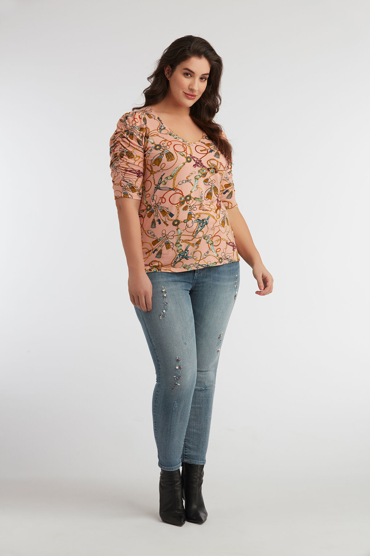 T-shirt avec manches pliss&eacute;es image number 3