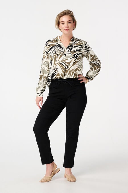 Jean droit avec taille élastique Jean droit avec taille élastique