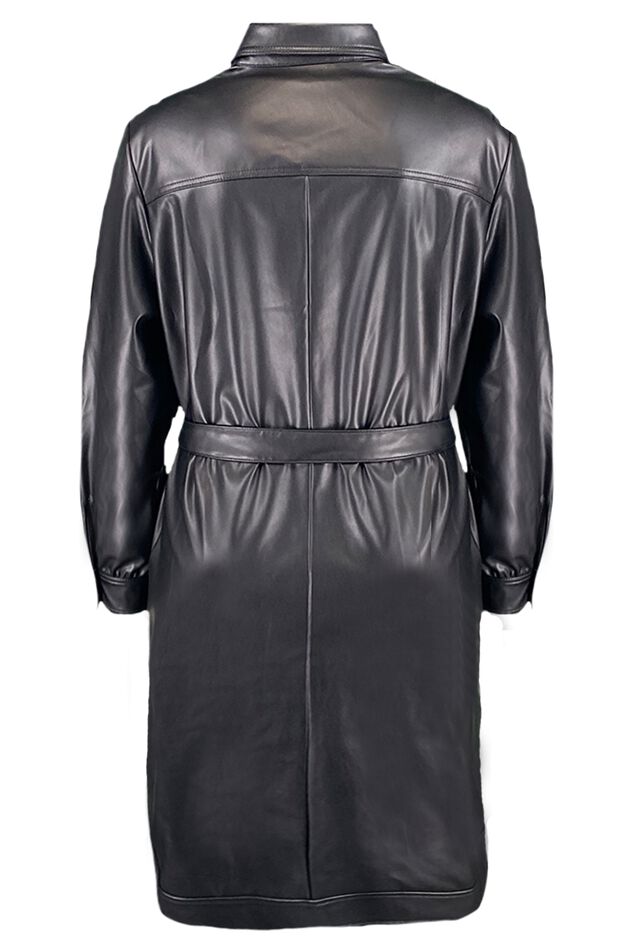 Robe en PU avec ceinture à nouer image number 2