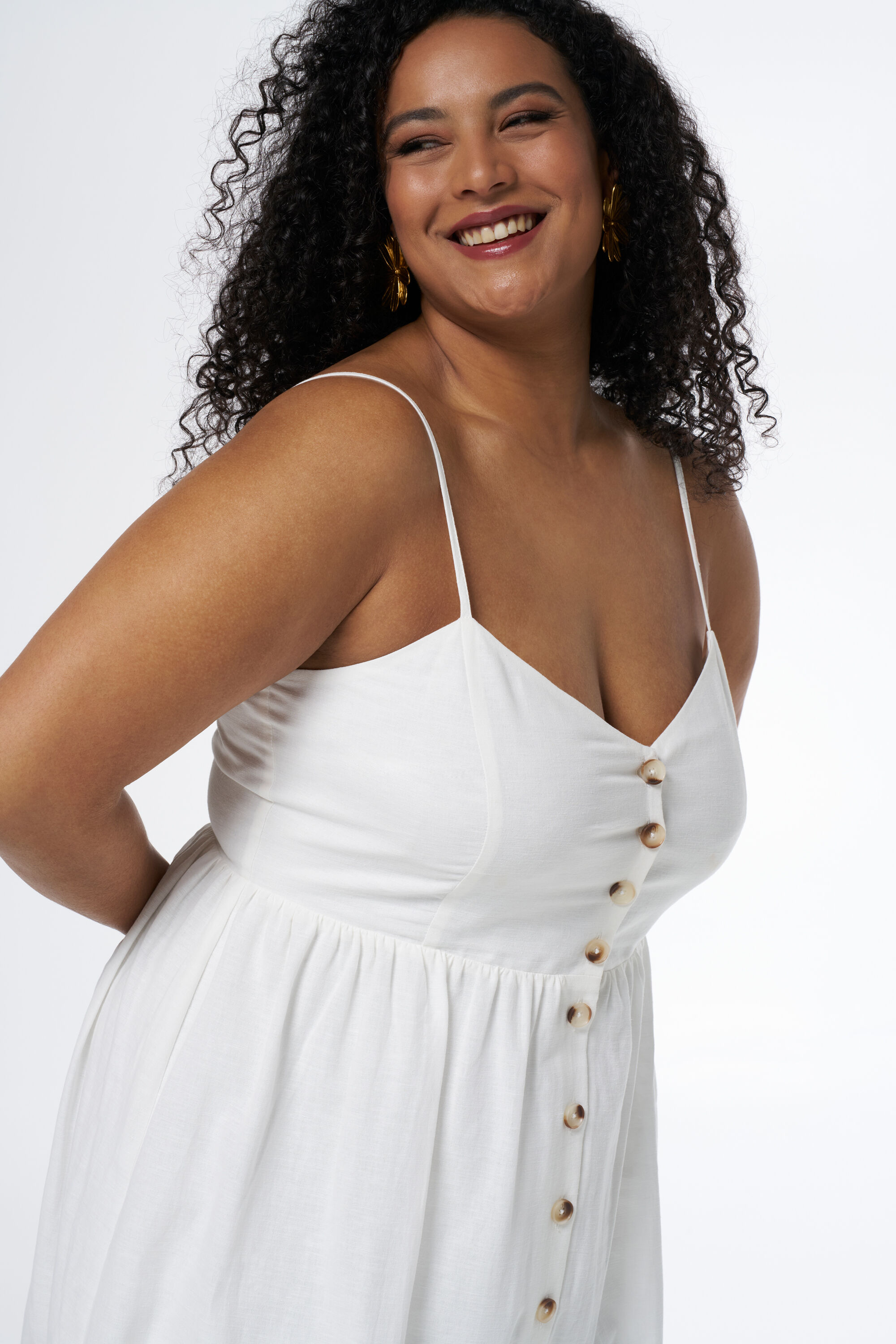 Robe midi boutonn&eacute;e et &agrave; imprim&eacute; image number 5