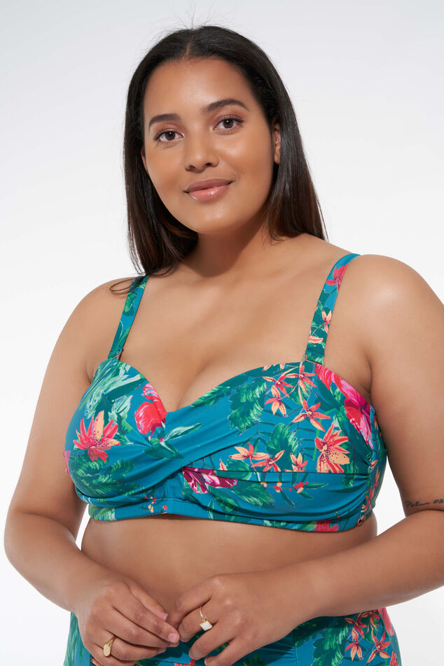 Haut de bikini bandeau avec imprimé  image number 0