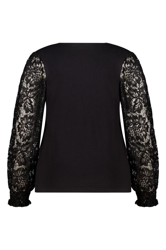 Pull à manches en dentelle et paillettes image number 2