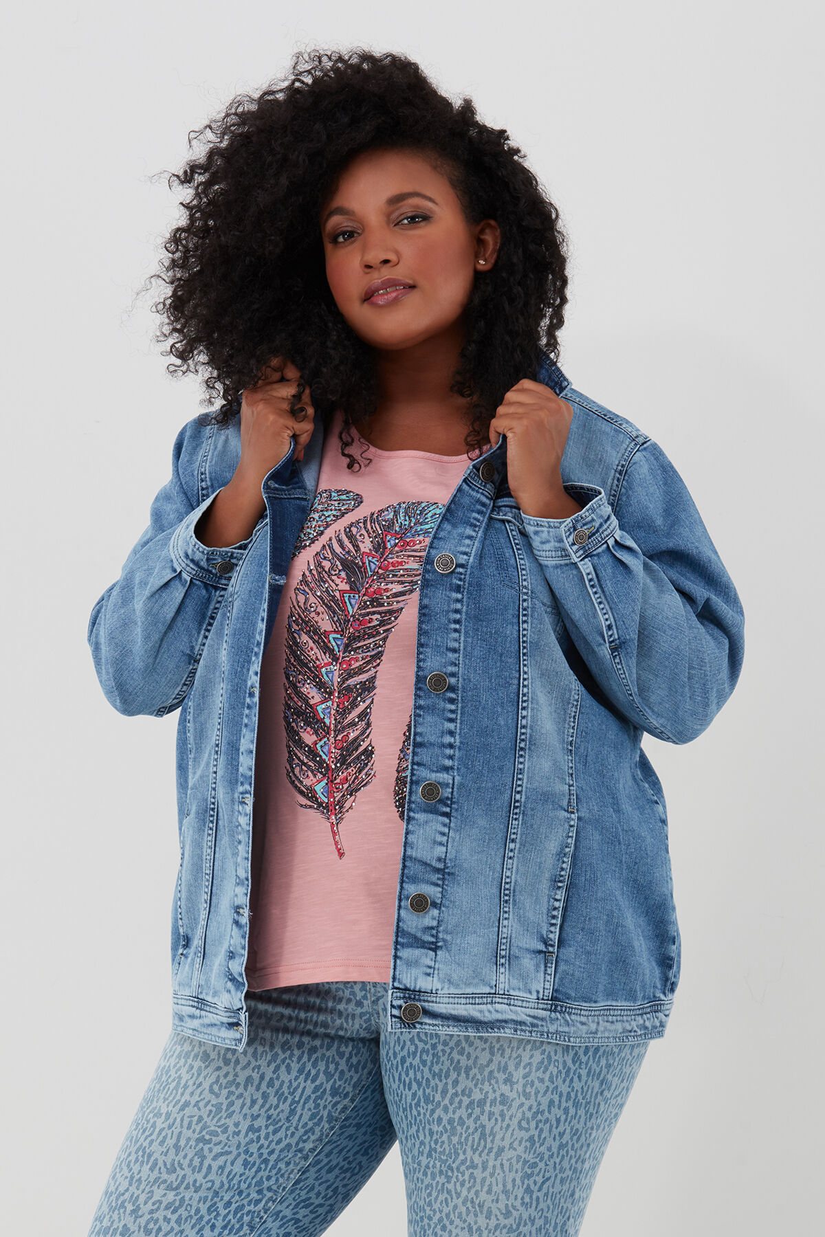 Veste en demin surdimensionn&eacute;e image number 0