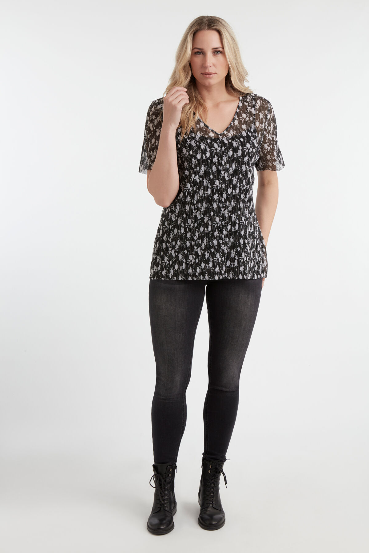 Haut pliss&eacute; imprim&eacute; image number 3