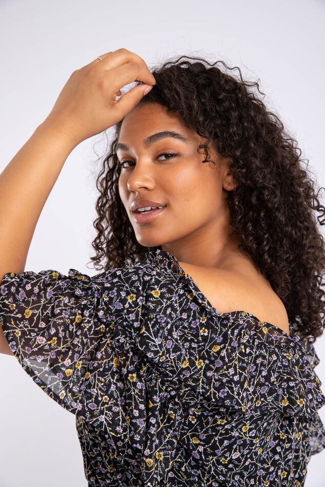 Robe à imprimé et à épaules dénudées image number 5