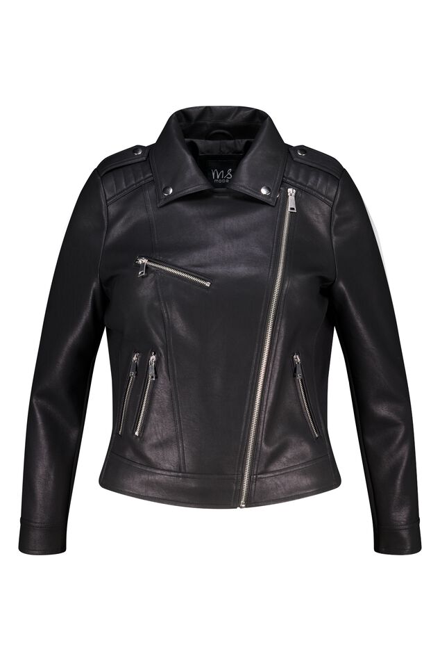 Veste en similicuir avec détails argentés image number 1
