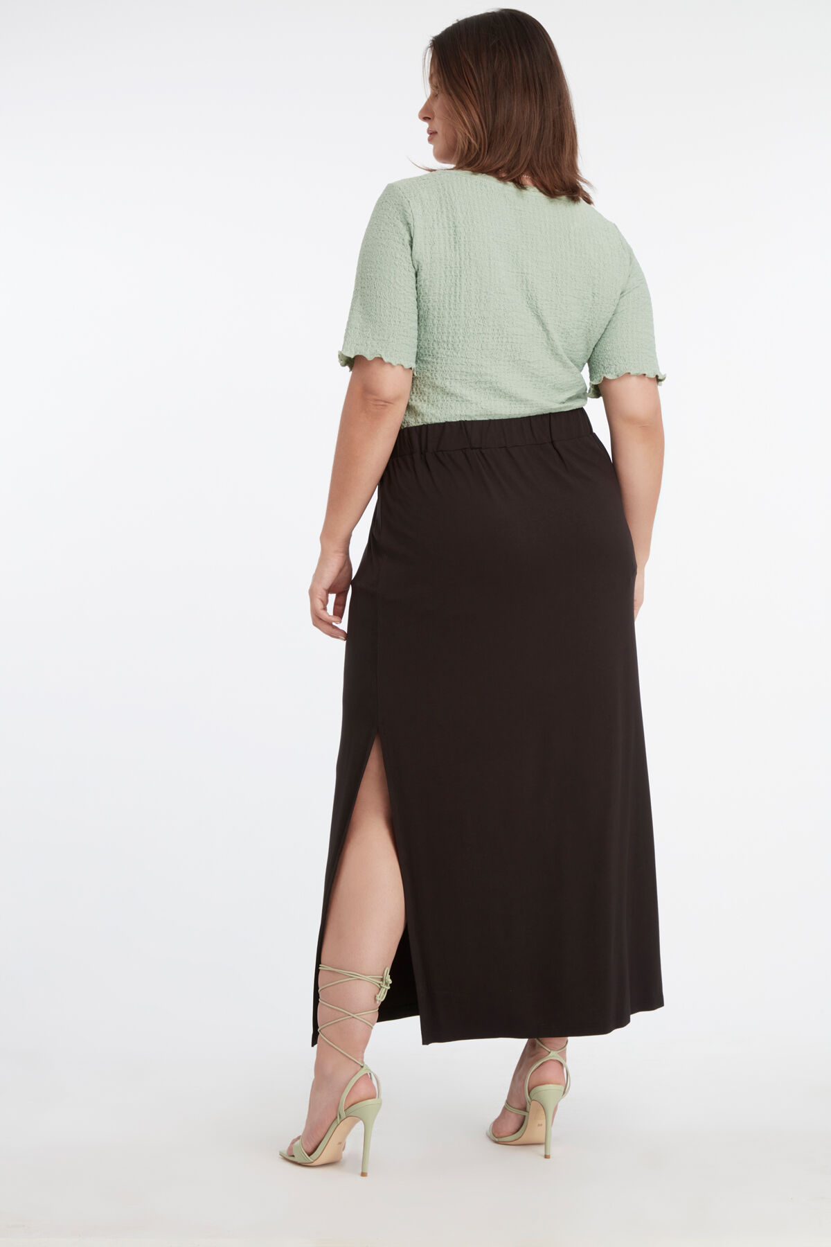 Jupe longue fendue unie image number 4
