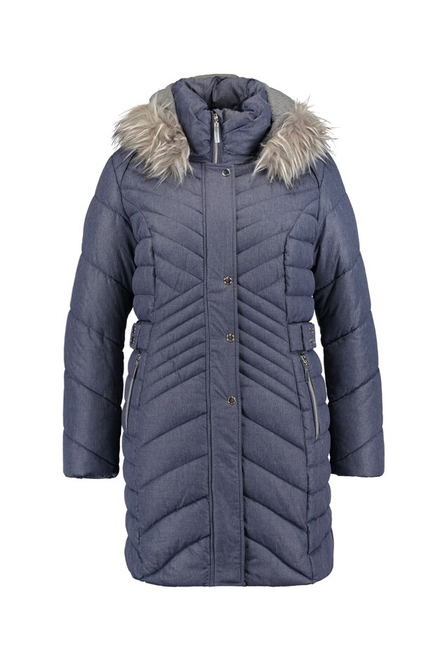 Manteau d’hiver matelassé avec col en fausse fourrure image number 1