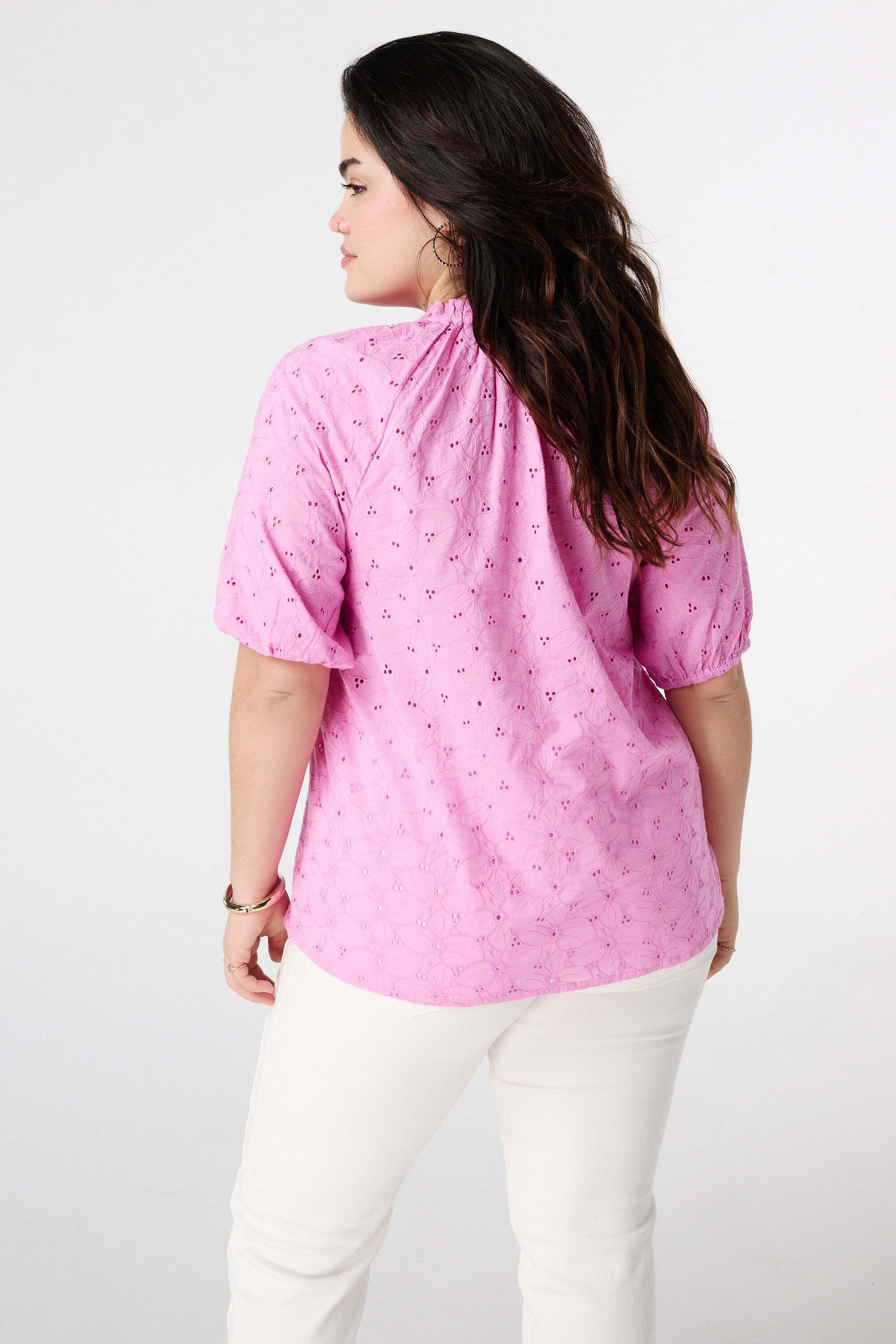 Chemisier brod&eacute; &agrave; manches bouffantes image number 3