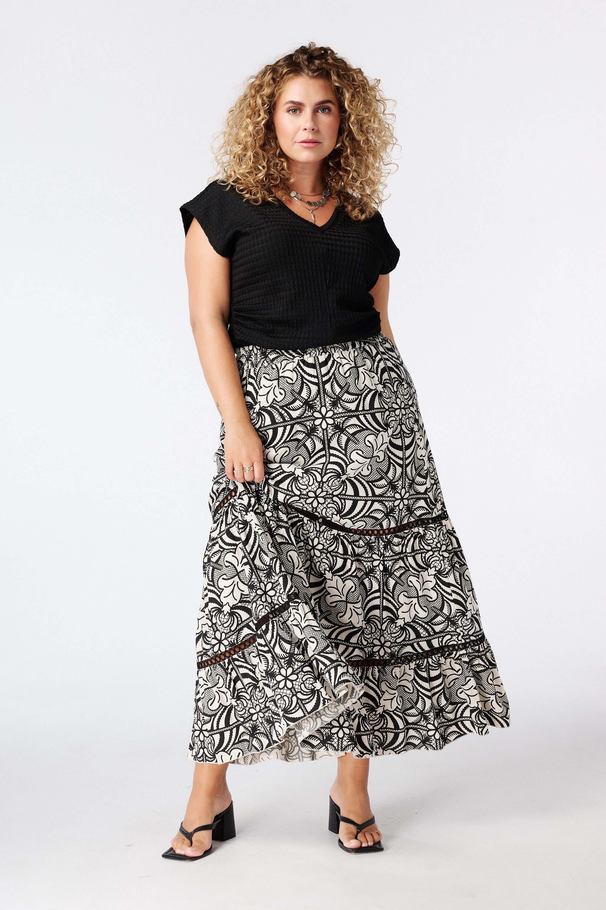 Jupe maxi avec imprim&eacute;