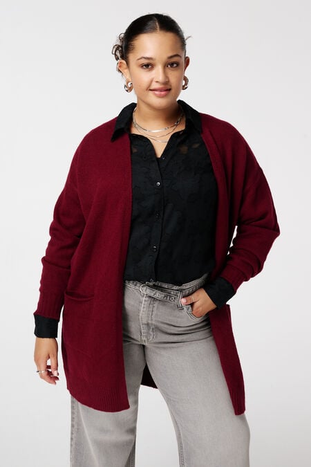 Cardigan mi-long avec poches latérales Cardigan mi-long avec poches latérales