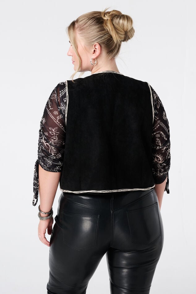Gilet en suède avec broderies image number 3