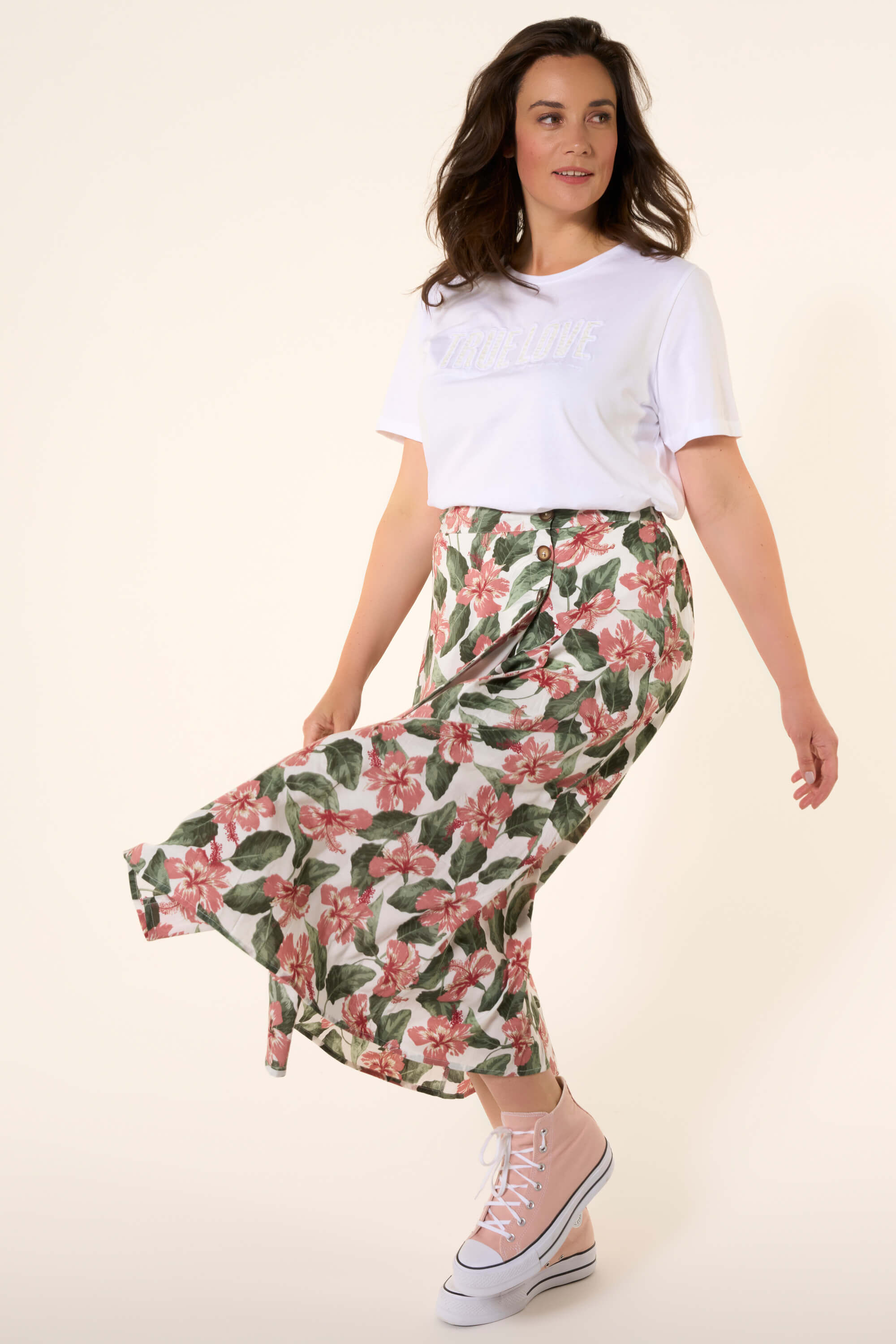 Femmes Jupe portefeuille imprim Multi Green MS Mode