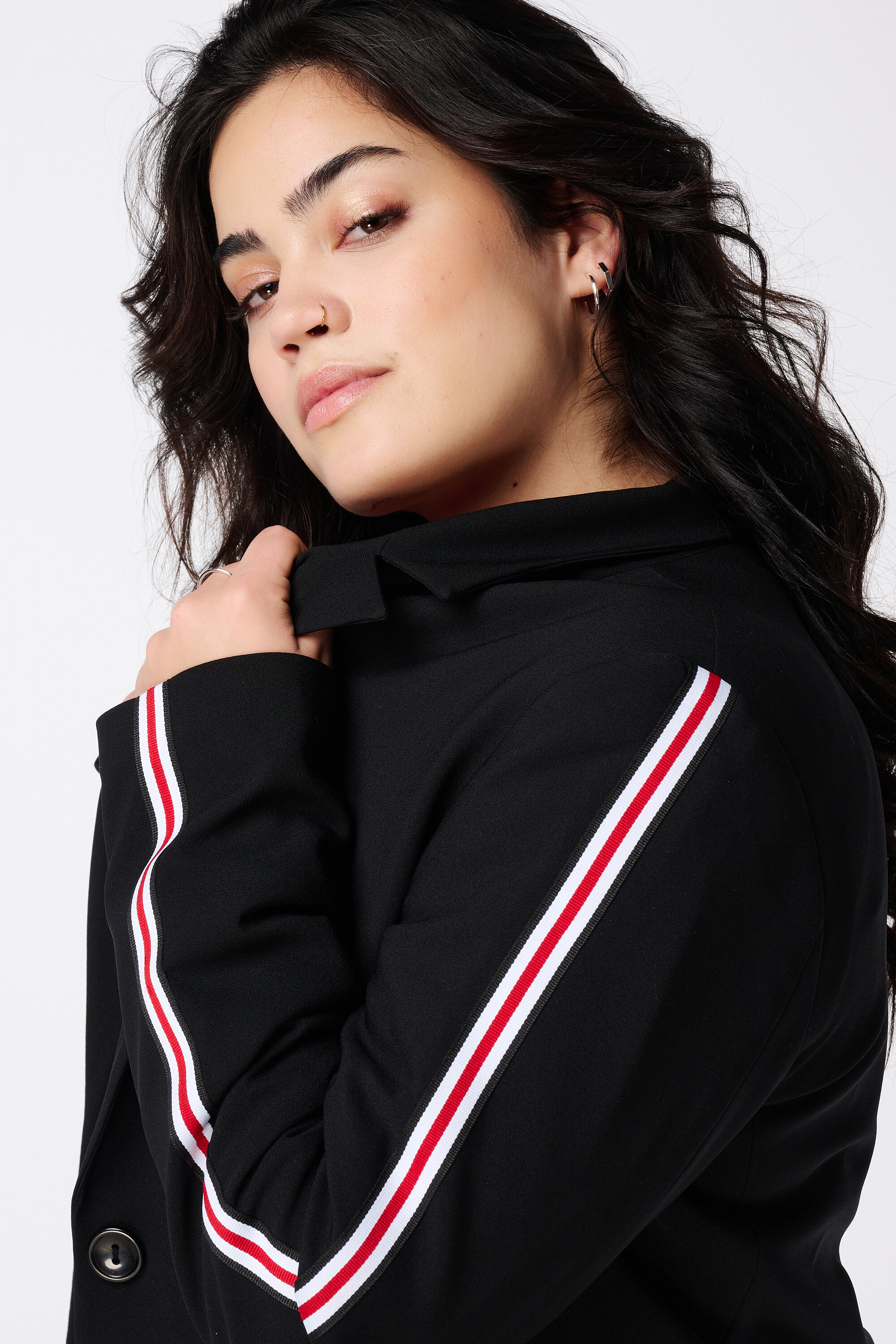 Blazer &agrave; rayure contrastante image number 4