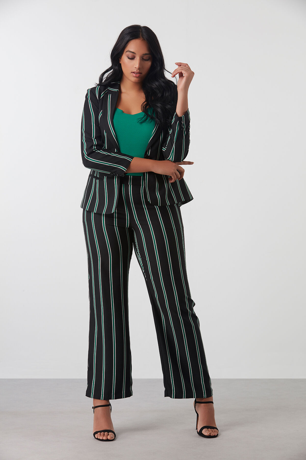 Veste blazer &agrave; rayures image number 3