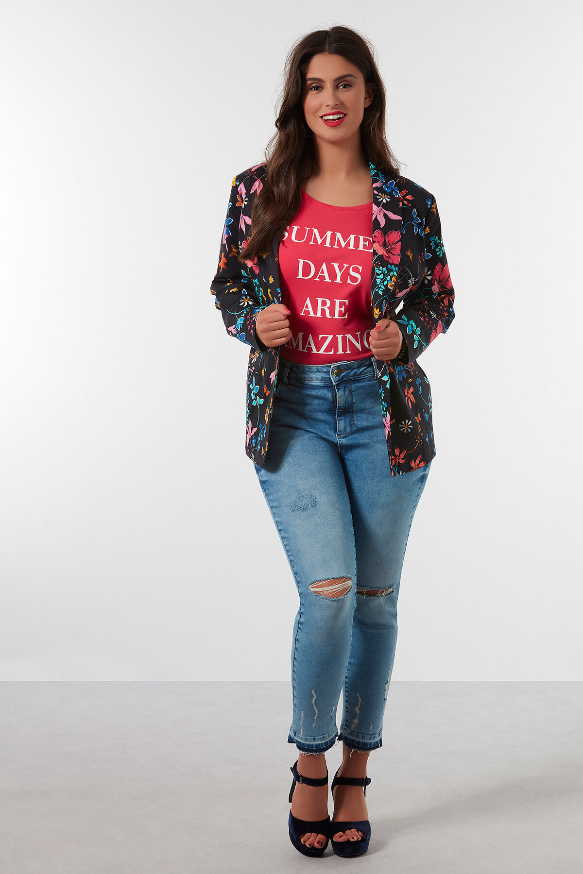 Blazer avec imprim&eacute; floral image number 6