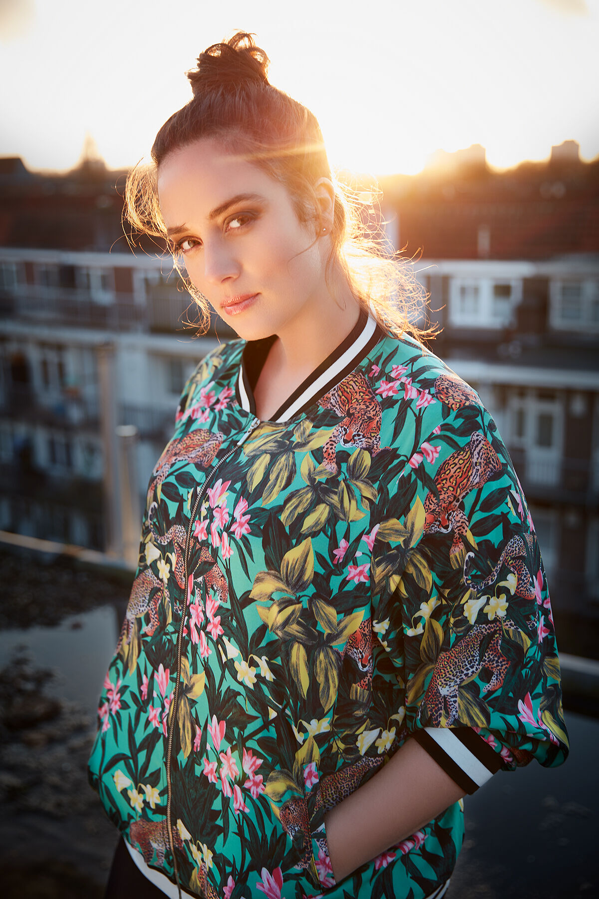 Femmes Veste bomber avec imprime tropical MS Mode