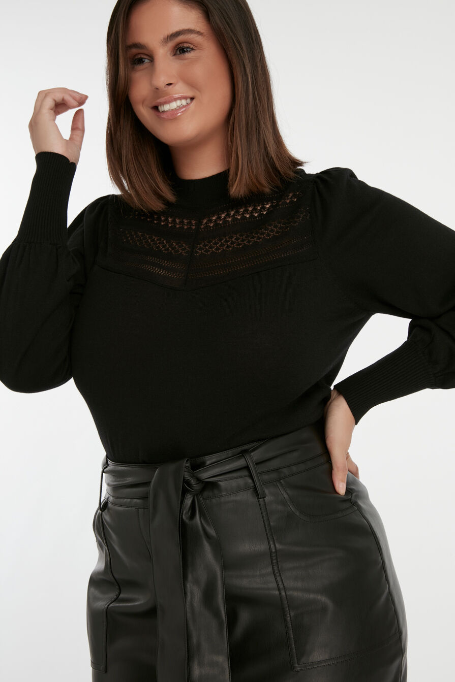 Jupe en PU avec boutons  image number 5