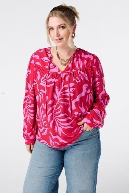 Blouse imprimée avec bobines Blouse imprimée avec bobines