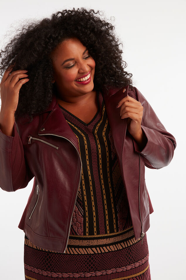 Veste style motard en similicuir image number 4