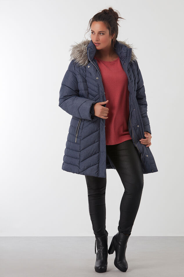 Manteau d’hiver matelassé avec col en fausse fourrure image number 3