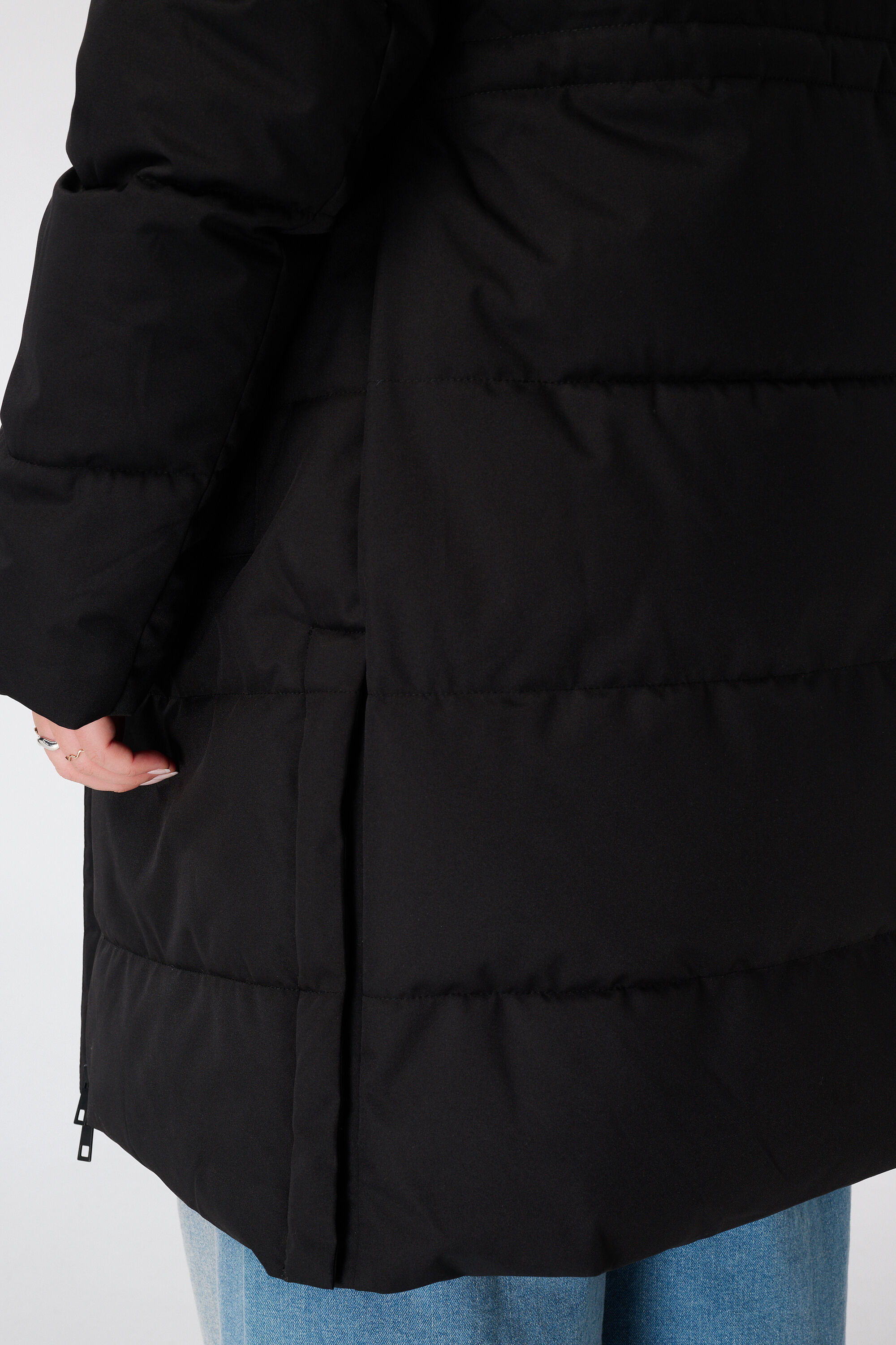 Manteau long matelass&eacute; avec capuche image number 6