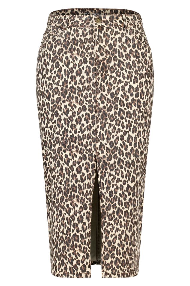 Jupe en denim avec imprimé panthère image number 1