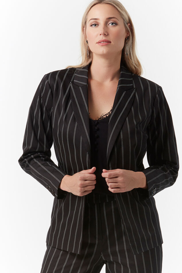 Veste blazer à fines rayures image number 3