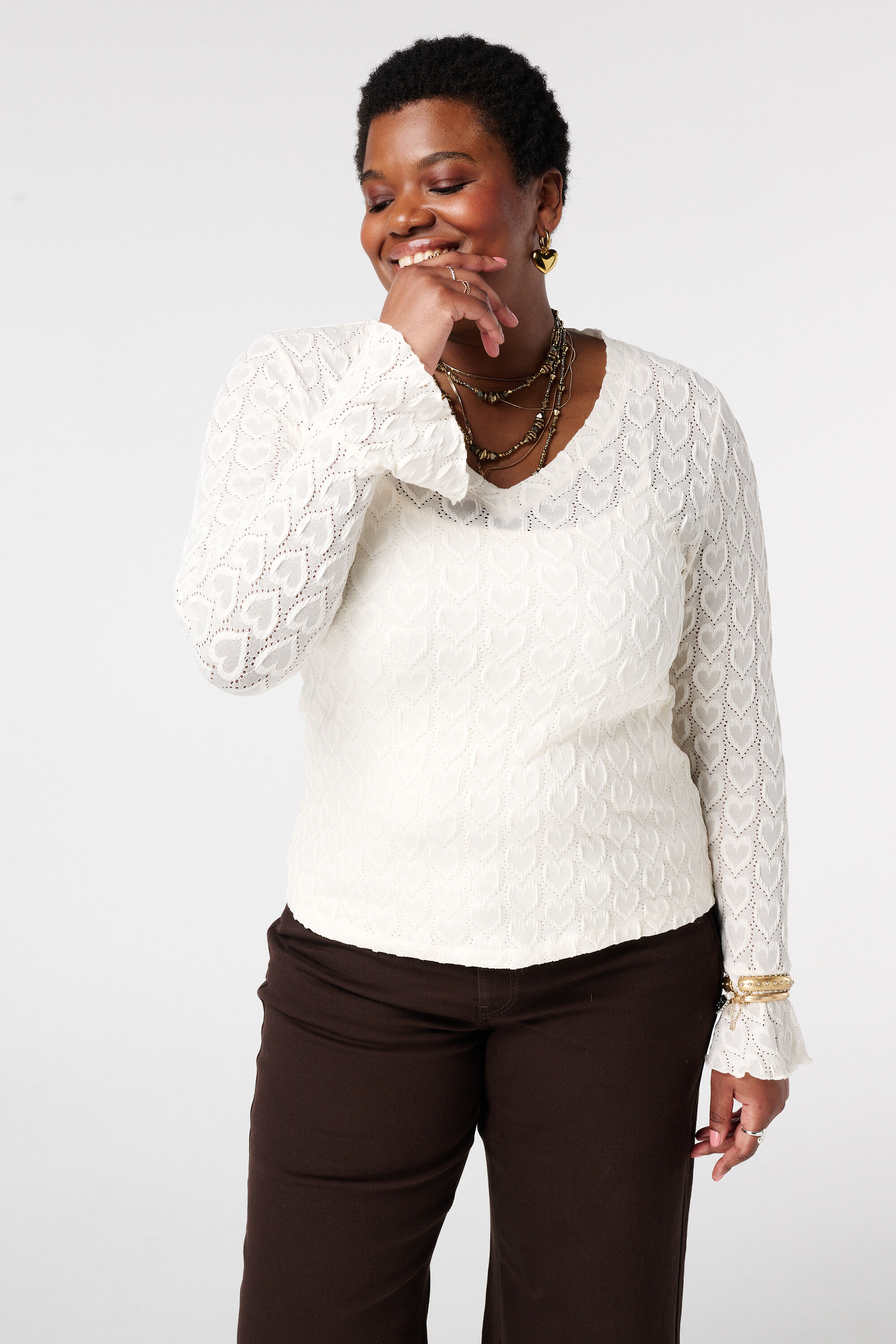 Top &agrave; manches trompettes