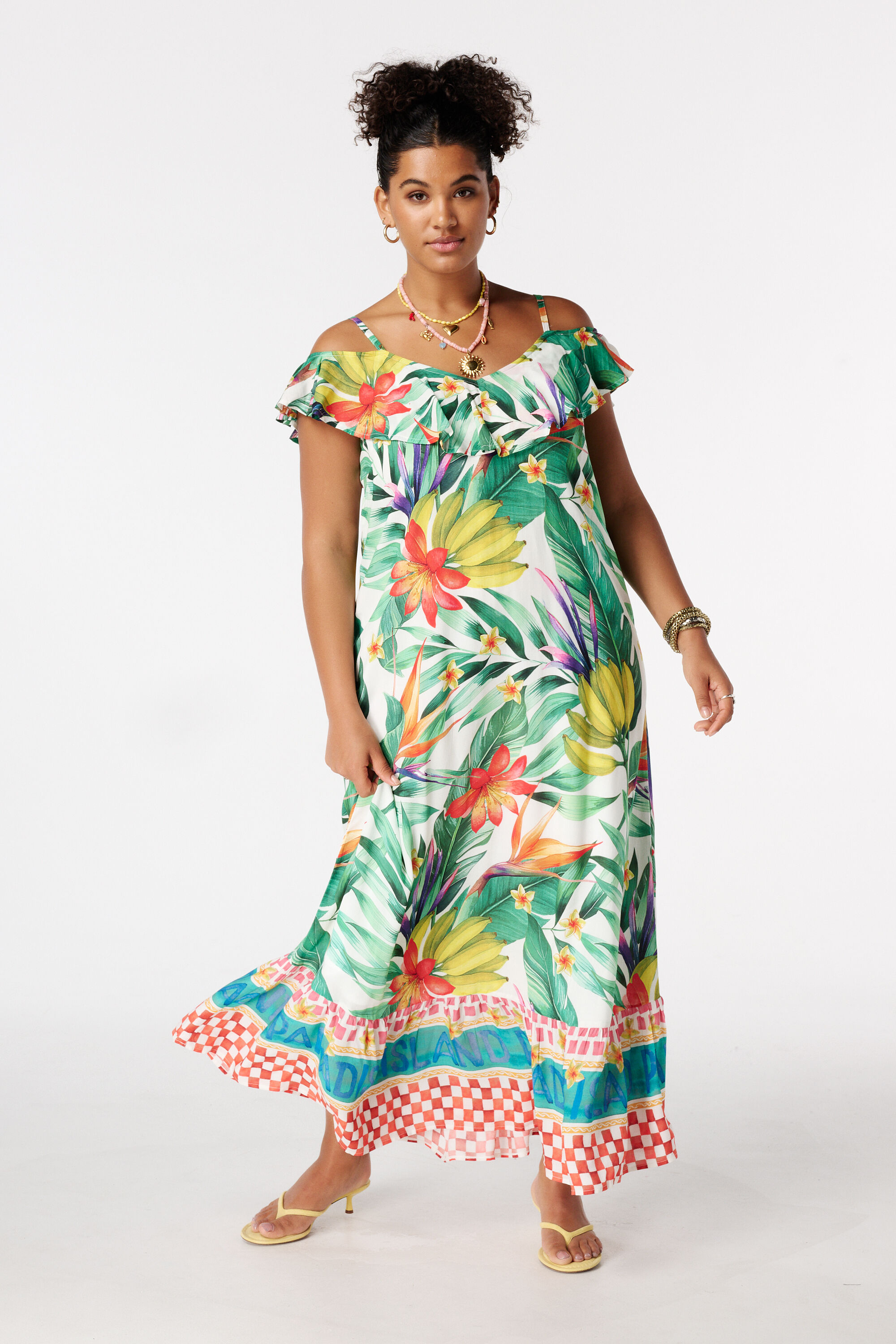 Robe longue &agrave; manches courtes image number 0