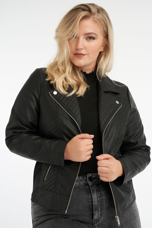 Veste motard en simili cuir image number 4