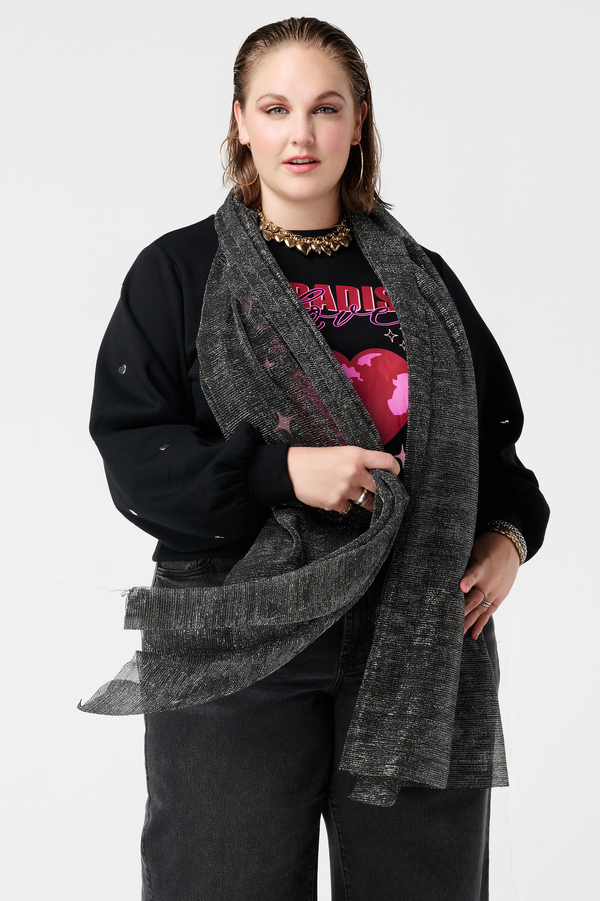 &Eacute;charpe pliss&eacute;e avec lurex image number 0