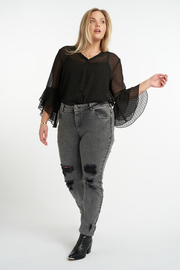 Jean aux d&eacute;cors d&eacute;chir&eacute;s