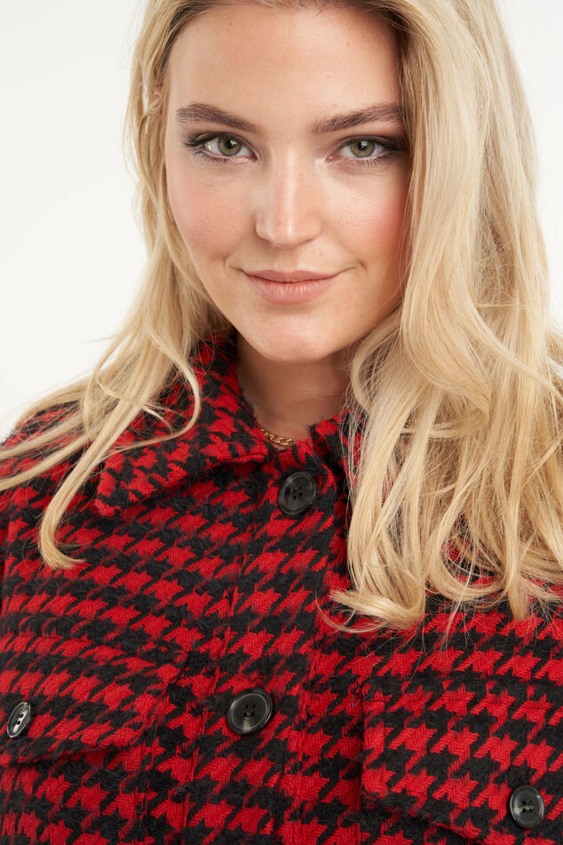 Veste chemise avec imprimé pied-de-poule image number 4