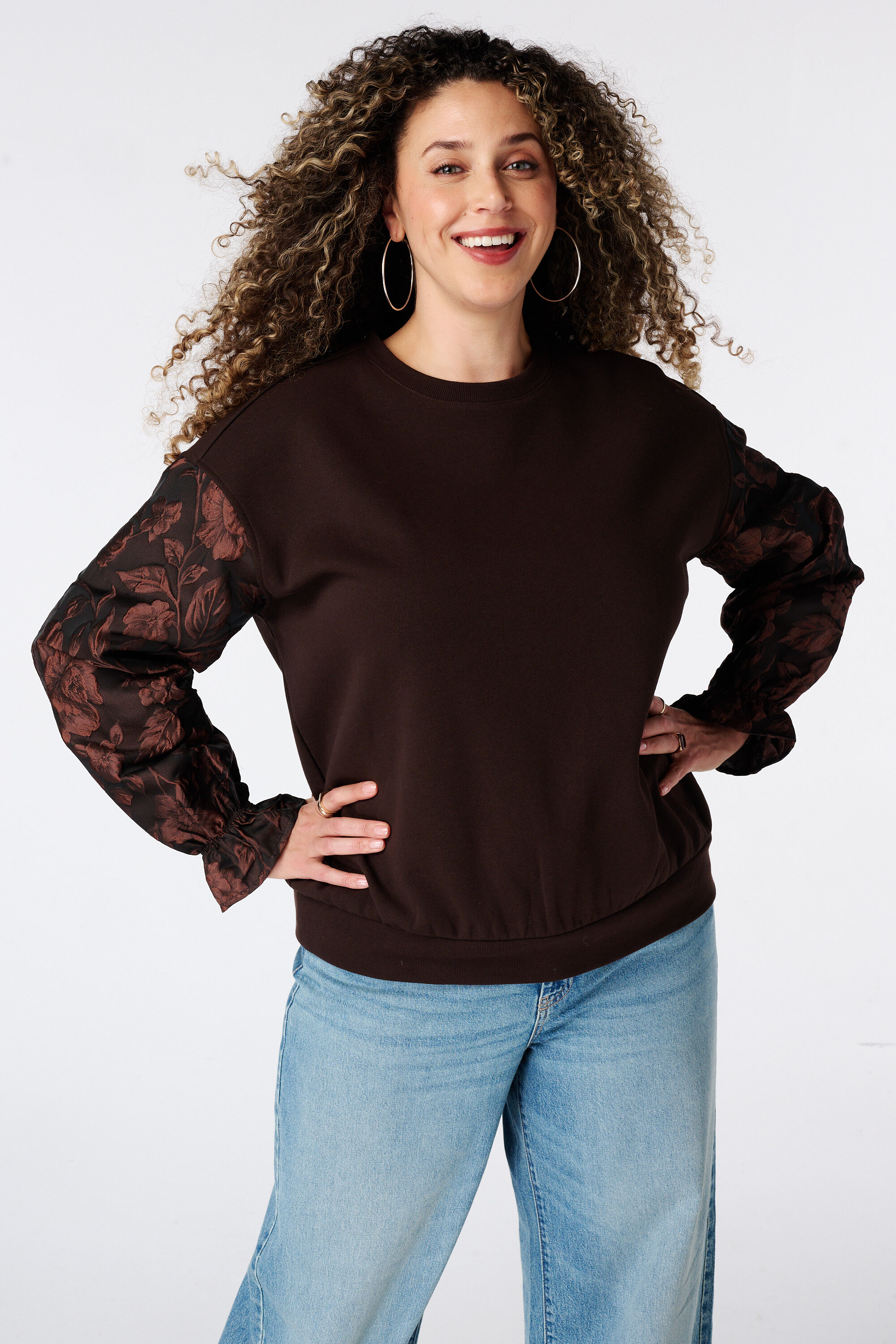 Sweat &agrave; manches jacquard image number 0