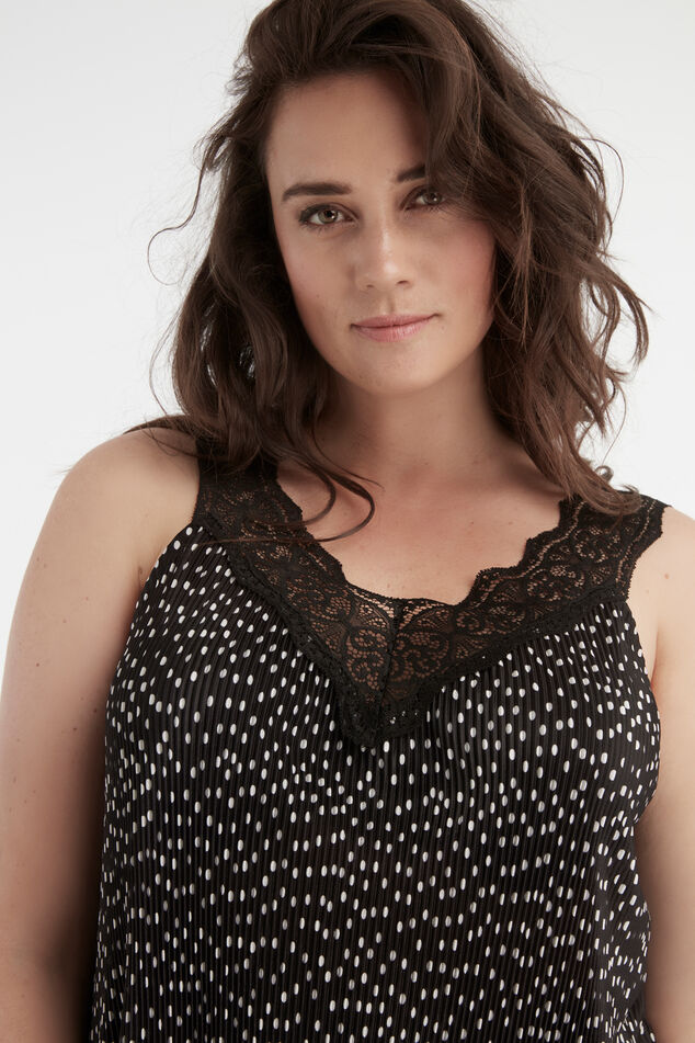 Haut plissé avec pois et dentelle image number 3