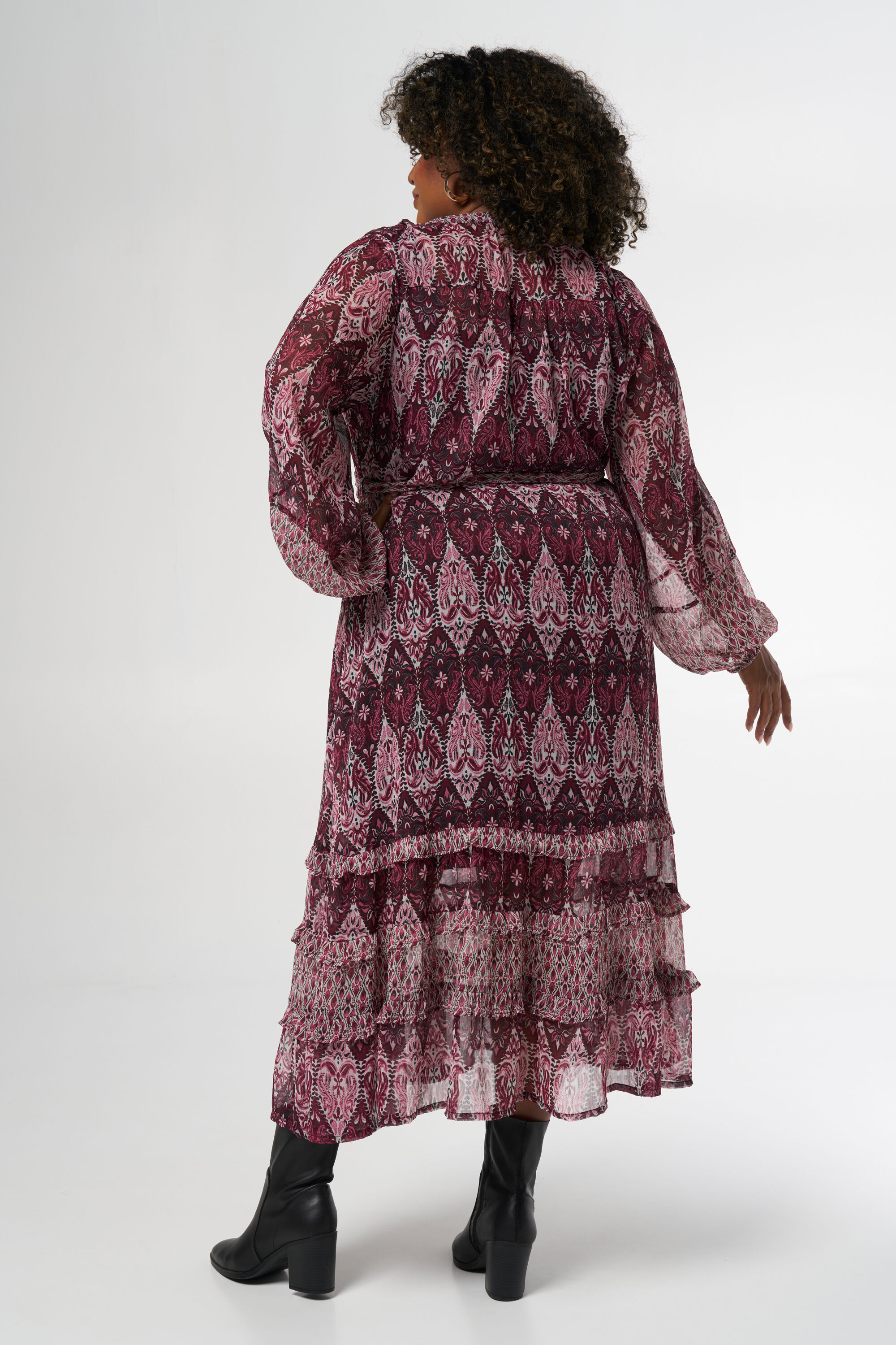 Robe longue &agrave; col en V image number 3