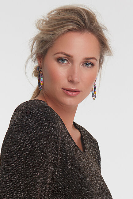 Robe coupe trap&egrave;ze avec brides crois&eacute;es image number 6