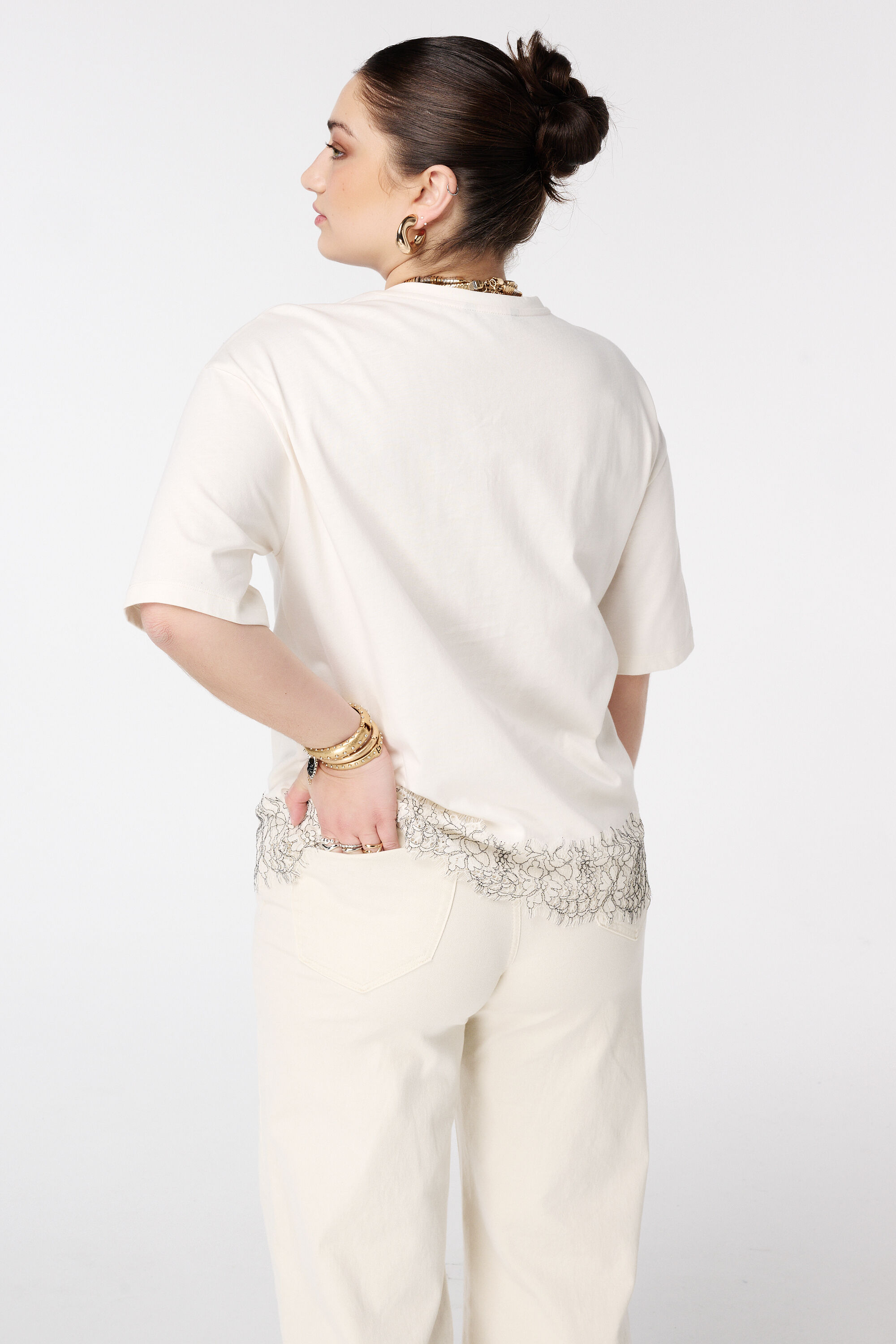 T-shirt oversize avec dentelle image number 3